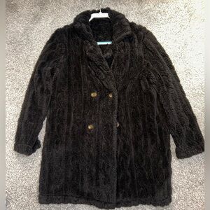 Cozy Black Cable Knit Coat
